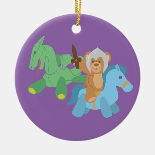 Adorno De Cerámica Teddy Bear Knight (Frente)