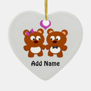 Adorno De Cerámica Teddy Bear Love