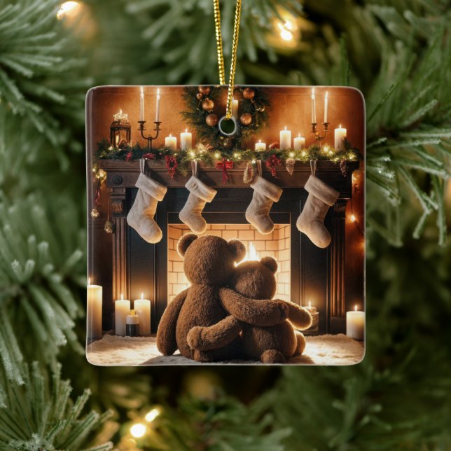 Adorno De Cerámica Teddy Bears First Christmas Together (Árbol)