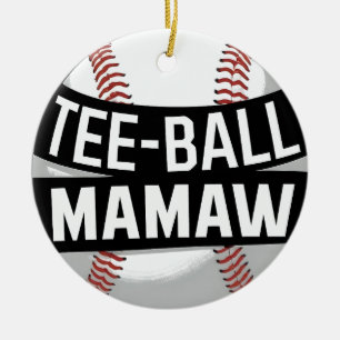 Adorno De Cerámica Tee-Ball Mamaw Famosa Abuela de Teeball