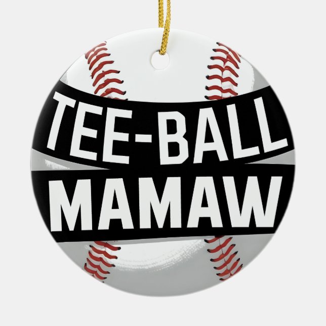 Adorno De Cerámica Tee-Ball Mamaw Famosa Abuela de Teeball (Frente)