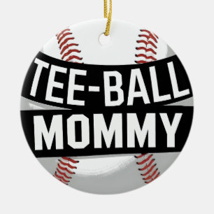 Adorno De Cerámica Tee-Ball Mami Divertida Madre De Teeball