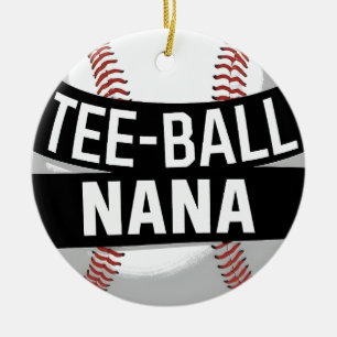 Adorno De Cerámica Tee-Ball Nana Graciosa Abuela De Teisbol