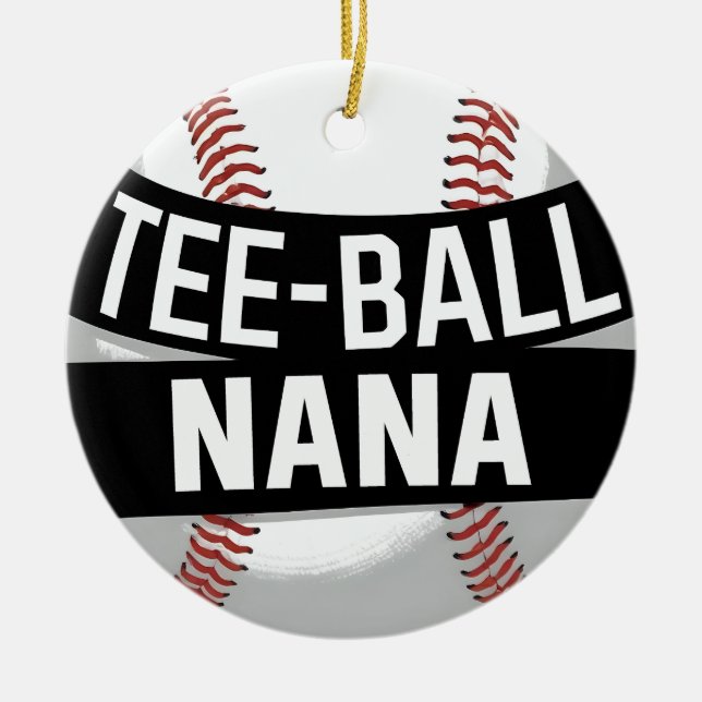 Adorno De Cerámica Tee-Ball Nana Graciosa Abuela De Teisbol (Frente)