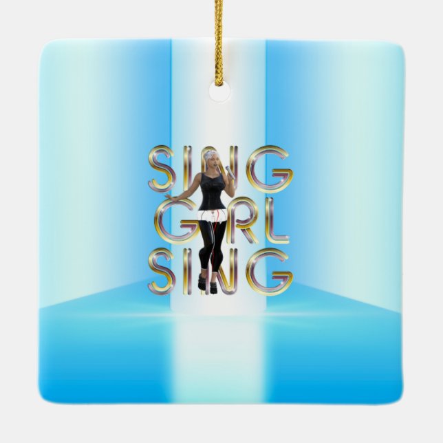 Adorno De Cerámica TEE Sing Chica Sing (Reverso)