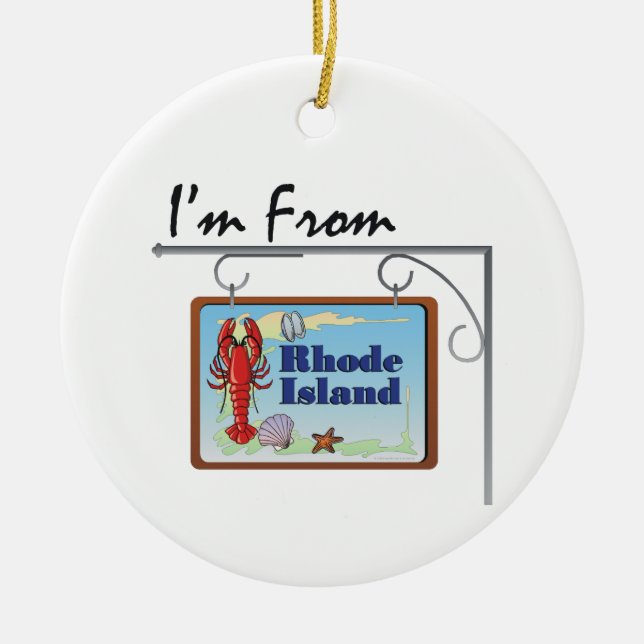 Adorno De Cerámica TEE, soy de Rhode Island (Frente)