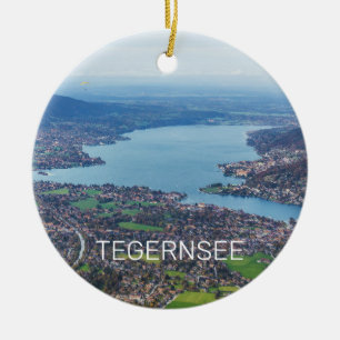 Adorno De Cerámica Tegernsee Bavaria Lake Germany Panorama Souvenir