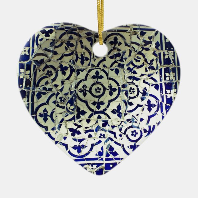 Adorno De Cerámica Tejas de mosaico de Guell del parque de Gaudi (Frente)