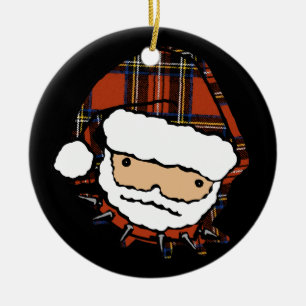 Adorno De Cerámica Tela escocesa punky linda Santa