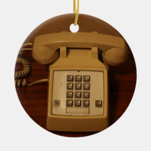 Adorno De Cerámica Teléfono retro vintage (Frente)