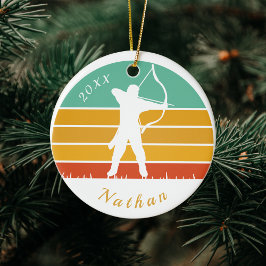 Adorno De Cerámica Tema de tiro con arco retro nombre de arqueros de 