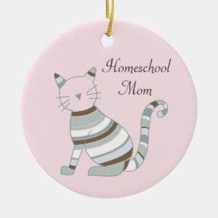 Adorno De Cerámica Tema del gato de Homeschool Mom