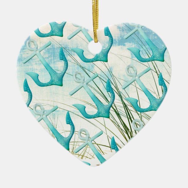 Adorno De Cerámica Tema náutico de Coastal de la playa del océano de (Frente)