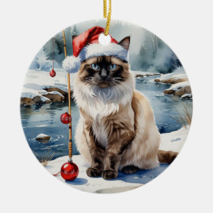 Adorno De Cerámica Temática de los Navidades pesqueros para los amant