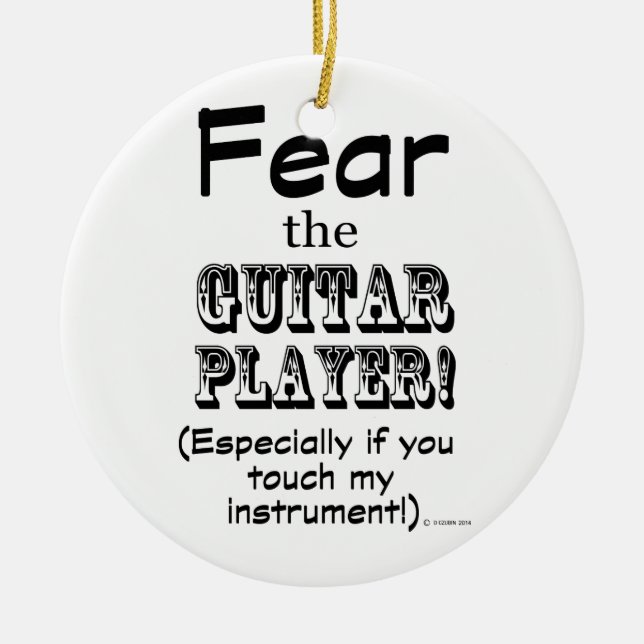 Adorno De Cerámica Teme Al Guitrista (Frente)