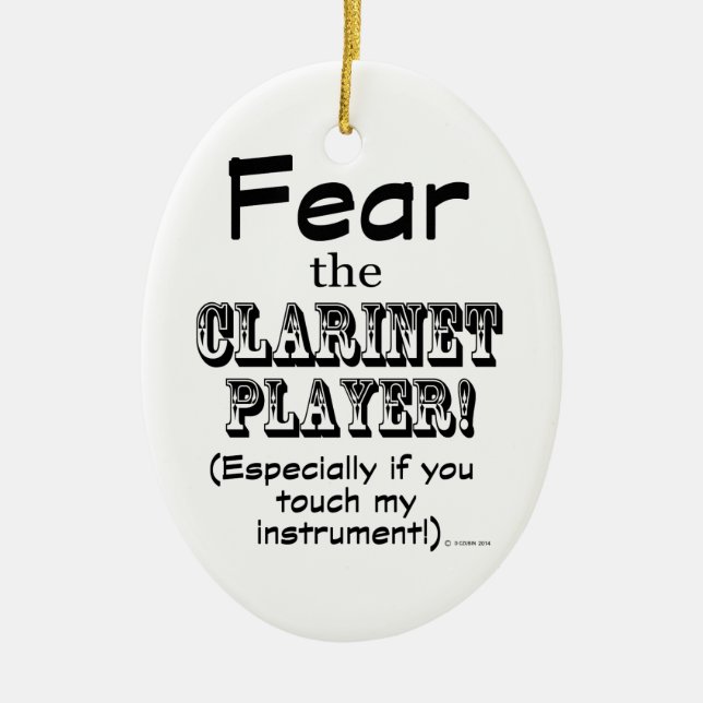 Adorno De Cerámica Temer Al Jugador Clarinet (Frente)