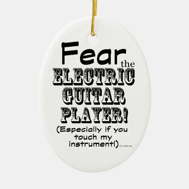 Adorno De Cerámica Temer Al Jugador De Guitarra Eléctrica (Frente)