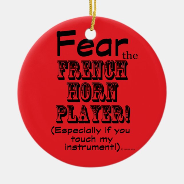 Adorno De Cerámica Temer Al Jugador Francés Del Cuerno (Frente)