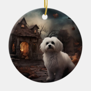 Adorno De Cerámica Temeroso de Halloween maltés