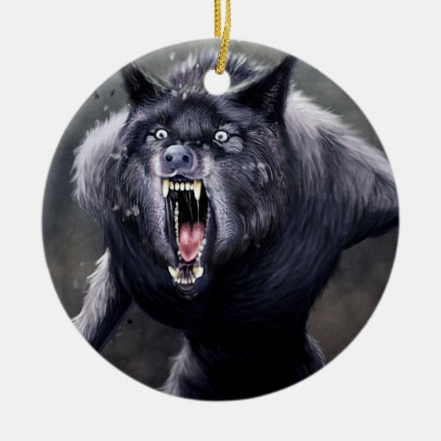 Adorno De Cerámica temible werewolf (Frente)