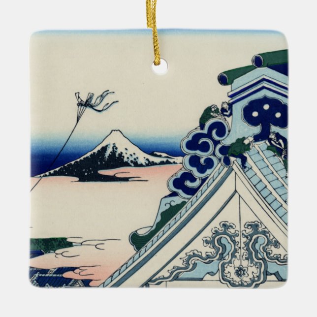 Adorno De Cerámica Templo de Asakusa Honganji en la capital del este (Anverso)