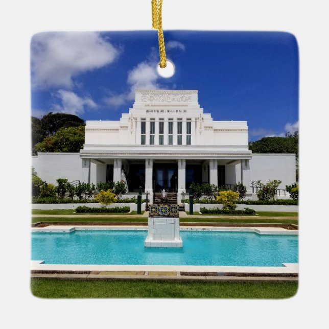 Adorno De Cerámica Templo de Laie Hawaii (Anverso)