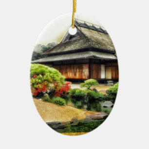 Adorno De Cerámica Templo de Okayama Japón