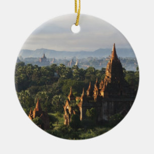 Adorno De Cerámica Templos al amanecer, Bagan, Myanmar