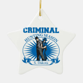 Adorno De Cerámica Temporada de caza del criminal de Dakota del Sur