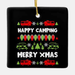 Adorno De Cerámica Temporada feliz de Navidades de Caravana