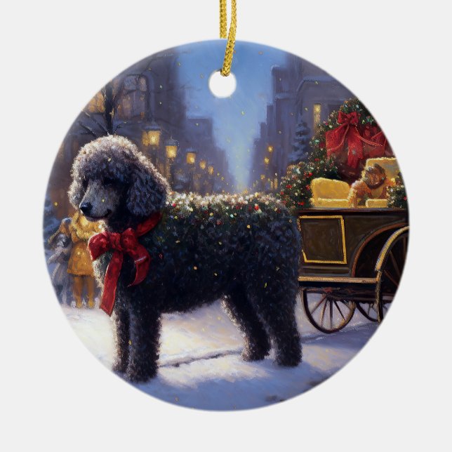 Adorno De Cerámica Temporada festiva de Navidades de canapé (Frente)