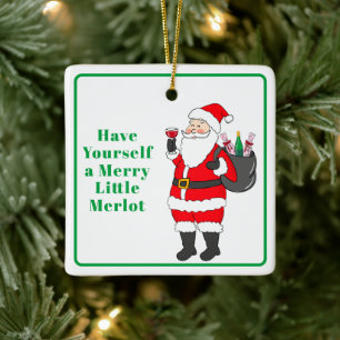 Adorno De Cerámica Ten un buen Merlot Santa Wine