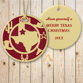 Adorno De Cerámica Ten un Navidad de Texas