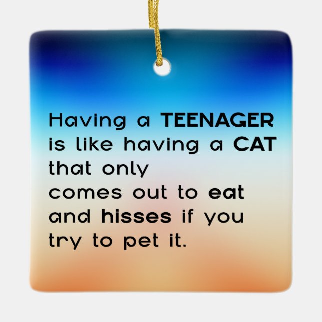 Adorno De Cerámica Tener un adolescente... (Anverso)