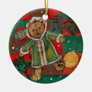 Adorno De Cerámica ¡Tenga navidad mismo de un Beary! ~ornament