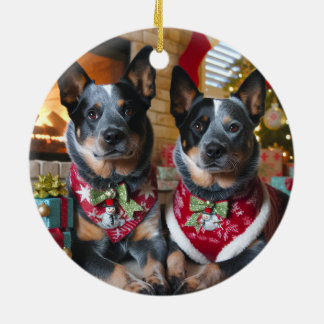 Adorno De Cerámica ¡Tenga una Navidad Blue Heeler!