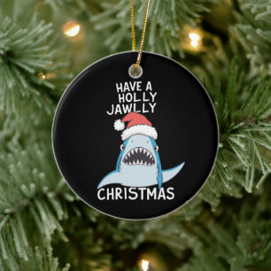 Adorno De Cerámica Tenga una película de Navidad con Holly Jawly Sarc
