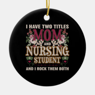 Adorno De Cerámica Tengo Dos Títulos Mamá Y Enfermería Estudiantil