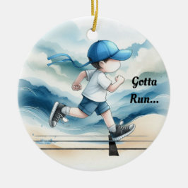 Adorno De Cerámica Tengo que manejar a un corredor masculino Keepsake