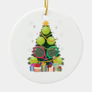 Adorno De Cerámica Tennis Christmas Tree Tennis Player Tennis Coach