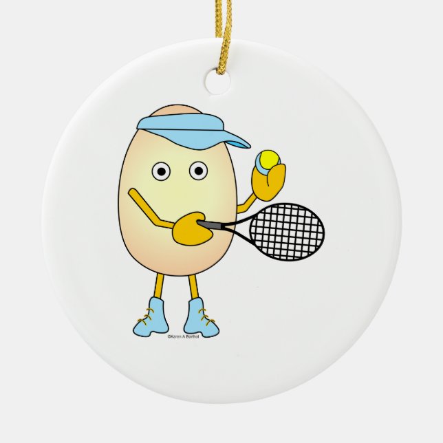 Adorno De Cerámica Tennis Egghead (Frente)