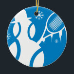 Adorno De Cerámica Tennis Ornament Christmas snowman<br><div class="desc">Tennis Ornament Christmas snowman. Gift ideas for player, coach, fan, mom, dad, kids etc. Imagewear specializes in tennis tshirts and tennis gifts for men, women and kids. View a big selection of unique tennis products in our shop. Many items can be personlized as well. Personal and customizable tennis gifts and...</div>