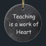 Adorno De Cerámica Teoría del trabajo Corazón Chalkboard Diseño Idea<br><div class="desc">Teoría del trabajo Teacher Chalkboard Diseño Regalo Idea Árbol de Navidad Ornamento Cerámica</div>