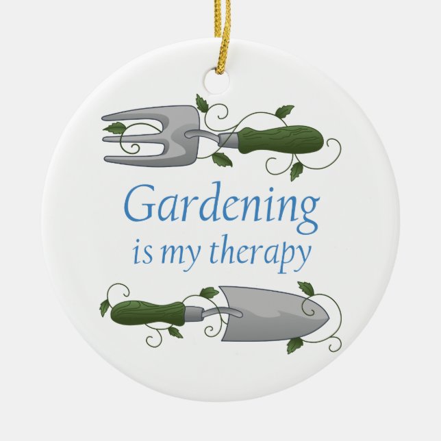 Adorno De Cerámica Terapia de jardinería (Frente)
