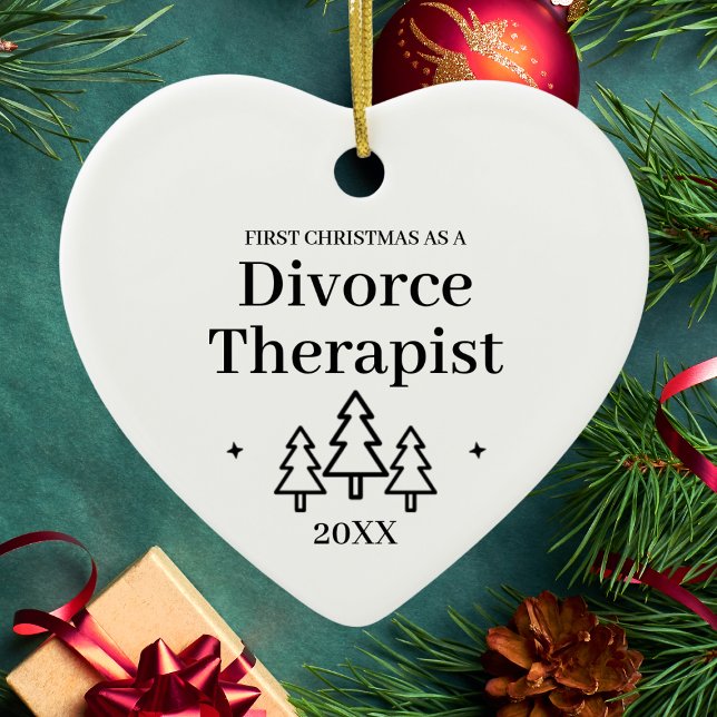 Adorno De Cerámica Terapia del Divorcio Nuevos Navidades de Trabajo (Divorce Therapist New Job Christmas Ceramic Ornament
)