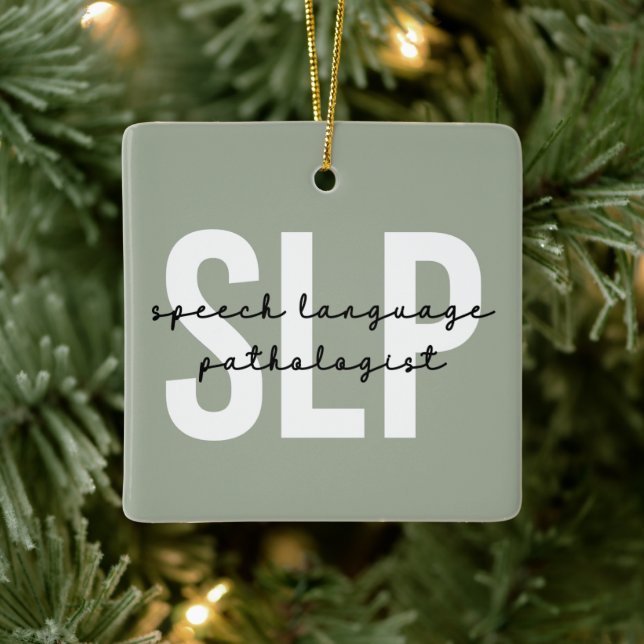 Adorno De Cerámica Terapia del habla del patólogo del SLP (Árbol)