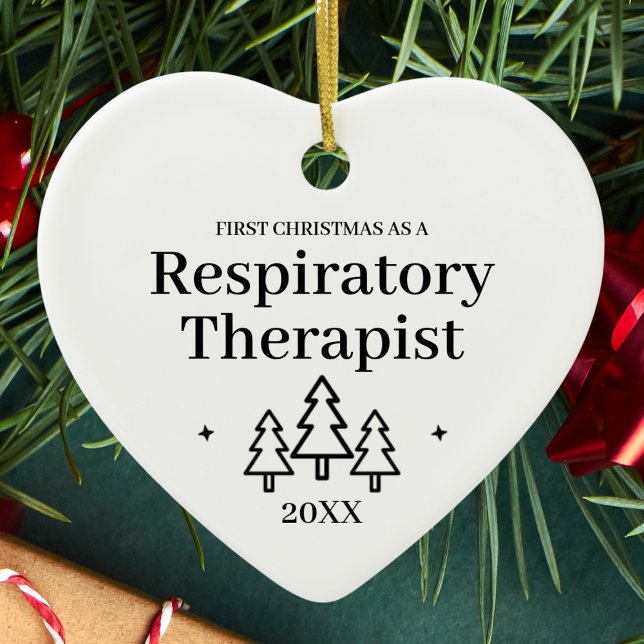 Adorno De Cerámica Terapia respiratoria Navidades de trabajo nuevos (Respiratory Therapist New Job Christmas Ceramic Ornament
)