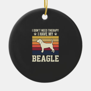 Adorno De Cerámica Terapia Retro de Perro Beagle Vintage