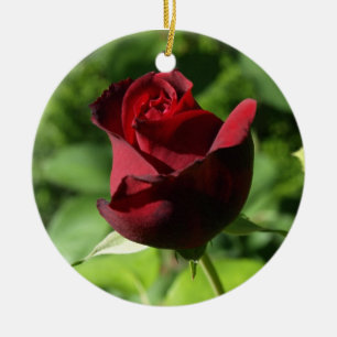 Adorno De Cerámica Terciopelo rojo elegante subió