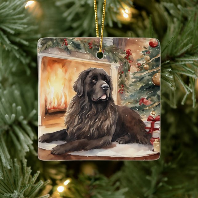 Adorno De Cerámica Terranova acuarela - Escena navideña 2 (Árbol)